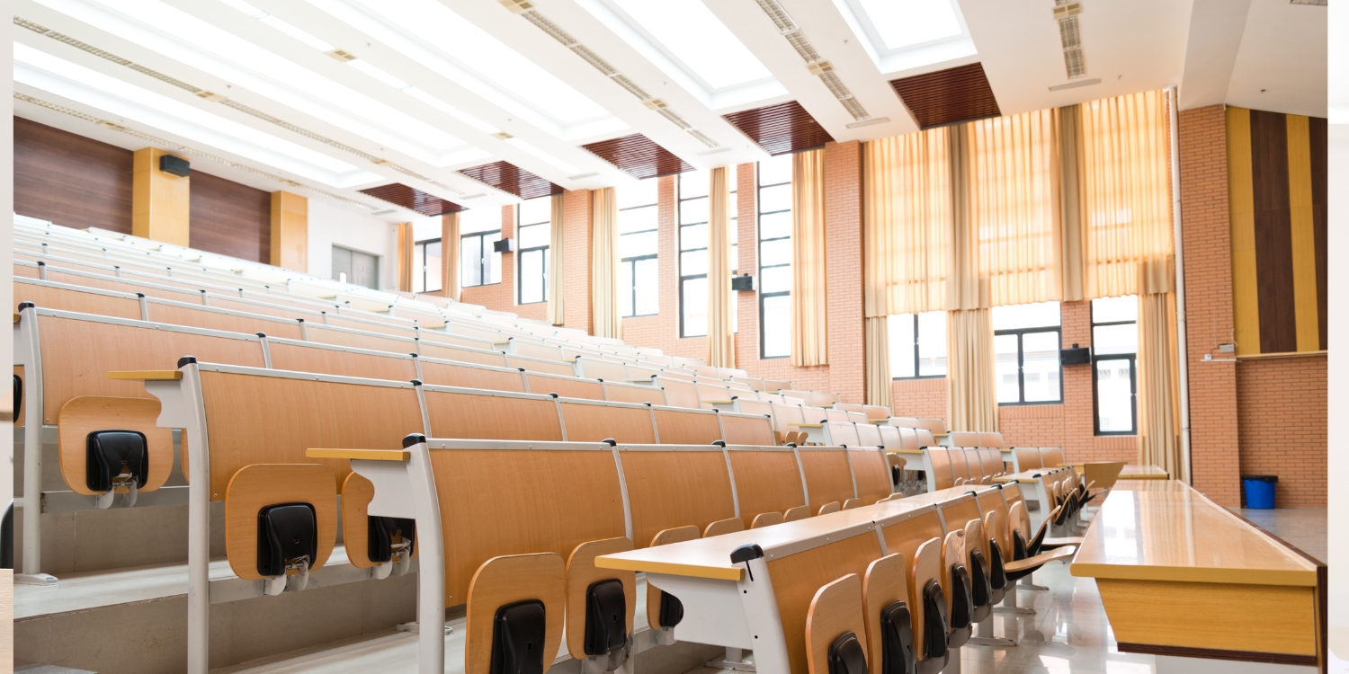 an empty college lecture hall