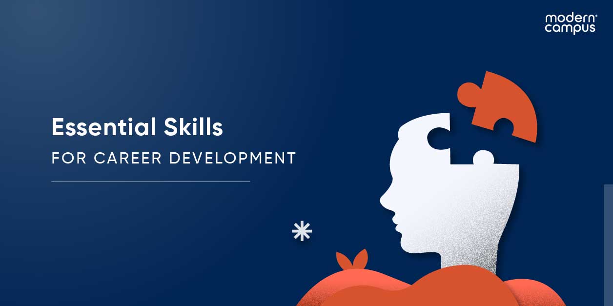 Graphic design with the phrase Essential Skills for Career Development
