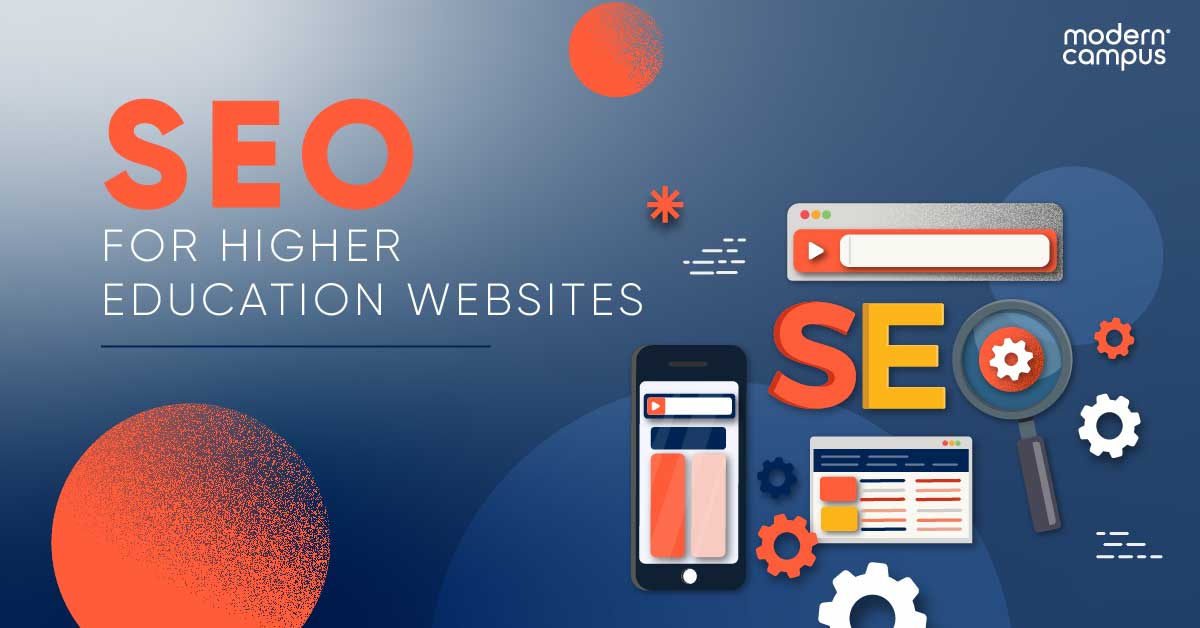 Graphic with the phrase SEO for Higher Education Websites.